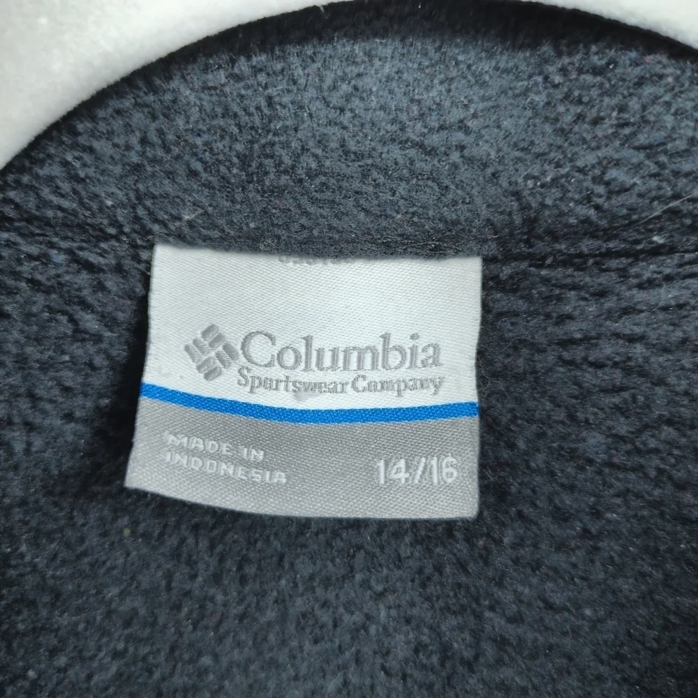 Columbia Youth 14/16 Black Fleece Full Zip Jacket Gorpcore‎ Hiking Outdoors